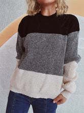 Load image into Gallery viewer, Color Block Long Sleeve Sweater
