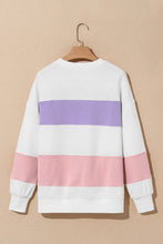 Load image into Gallery viewer, Color Block Round Neck Long Sleeve Sweatshirt
