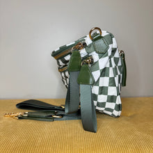 Load image into Gallery viewer, Roni - Checkered - Nylon Crossbody - Dark Green -
