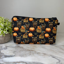 Load image into Gallery viewer, Pouch - Halloween Fall - Pumpkin Highland Cow
