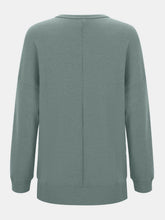 Load image into Gallery viewer, Side Slit Round Neck Long Sleeve T-Shirt
