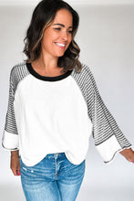 Load image into Gallery viewer, Striped Round Neck Raglan Sleeve Top

