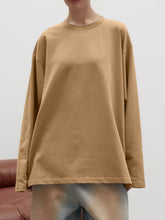 Load image into Gallery viewer, Round Neck Dropped Shoulder Long Sleeve T-Shirt
