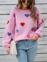 Load image into Gallery viewer, Angel Wings Heart Round Neck Long Sleeve Sweater
