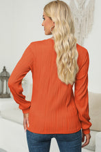Load image into Gallery viewer, Textured Round Neck Long Sleeve Blouse
