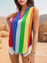 Load image into Gallery viewer, Color Block Notched Sleeveless Top
