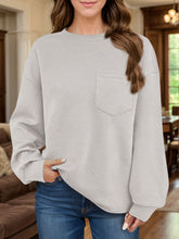 Load image into Gallery viewer, Full Size Texture Round Neck Long Sleeve Sweatshirt
