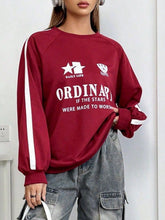 Load image into Gallery viewer, Letter Graphic Round Neck Long Sleeve Sweatshirt
