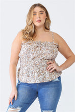 Load image into Gallery viewer, Zenobia Plus Size Frill Floral Square Neck Cami
