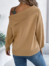 Load image into Gallery viewer, Cable-Knit One Shoulder Long Sleeve Sweater
