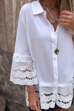 Load image into Gallery viewer, Cutout Collared Neck Three-Quarter Sleeve Shirt
