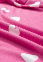 Load image into Gallery viewer, Heart Round Neck Long Sleeve Top and Elastic Waist Shorts Set

