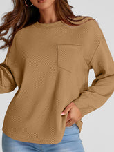 Load image into Gallery viewer, Full Size Texture Round Neck Long Sleeve Sweatshirt
