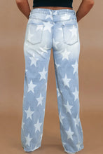 Load image into Gallery viewer, Plus Size Star Straight Leg Jeans with Pockets
