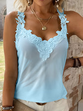 Load image into Gallery viewer, Full Size Lace Detail V-Neck Tank
