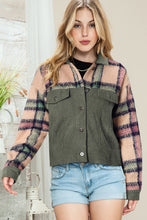 Load image into Gallery viewer, Plaid Collared Neck Button Down Jacket
