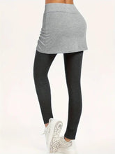 Load image into Gallery viewer, Drawstring Fake Two Pieces Active Leggings with Ruched Skirt
