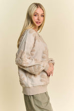 Load image into Gallery viewer, Davi &amp; Dani Flower Texture Round Neck Dropped Shoulder Sweater
