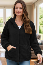 Load image into Gallery viewer, Zip Up Long Sleeve Fuzzy Hooded Outerwear
