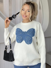 Load image into Gallery viewer, Butterfly Round Neck Long Sleeve Sweater

