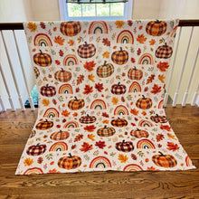 Load image into Gallery viewer, Blanket Halloween #2 - Plaid Pumpkins - PREORDER ends 7/25
