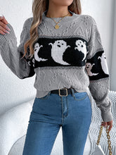 Load image into Gallery viewer, Ghost Round Neck Long Sleeve Sweater
