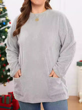 Load image into Gallery viewer, Fuzzy Round Neck Long Sleeve Top
