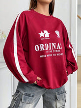 Load image into Gallery viewer, Letter Graphic Round Neck Long Sleeve Sweatshirt
