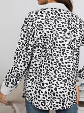 Load image into Gallery viewer, Full Size Leopard Collared Neck Button Up Long Sleeve Jacket
