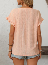 Load image into Gallery viewer, Mandy Eyelet Round Neck Short Sleeve Top
