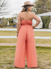 Load image into Gallery viewer, Plus Size Lace Detail Spaghetti Strap Wide Leg Jumpsuit
