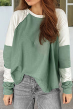 Load image into Gallery viewer, Color Block Round Neck Raglan Sleeve Top

