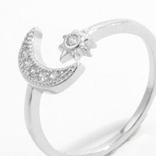 Load image into Gallery viewer, 925 Sterling Silver Moon Open Ring
