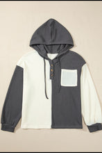 Load image into Gallery viewer, Waffle-Knit Two-Tone Long Sleeve Hoodie

