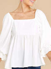 Load image into Gallery viewer, Smocked Square Neck Flounce Sleeve Blouse
