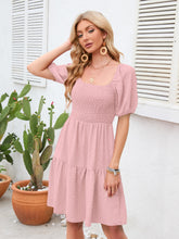 Load image into Gallery viewer, Swiss Dot Smocked Square Neck Dress
