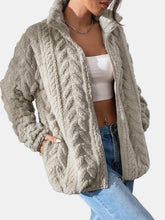 Load image into Gallery viewer, Fuzzy Zip Up Long Sleeve Jacket
