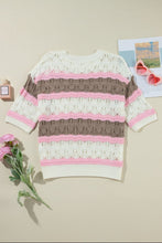 Load image into Gallery viewer, Color Block Round Neck Knit Top
