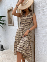 Load image into Gallery viewer, Printed Johnny Collar Midi Dress
