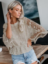 Load image into Gallery viewer, Round Neck Three-Quarter Sleeve Blouse
