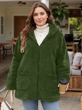 Load image into Gallery viewer, Plus Size Zip Up Long Sleeve Hooded Outerwear
