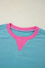 Load image into Gallery viewer, Contrast Round Neck Dropped Shoulder Long Sleeve Sweatshirt
