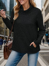 Load image into Gallery viewer, Pocketed Turtleneck Long Sleeve Sweatshirt
