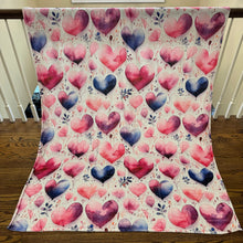 Load image into Gallery viewer, Blanket - Valentine’s Day - Watercolor Hearts - PREORDER
