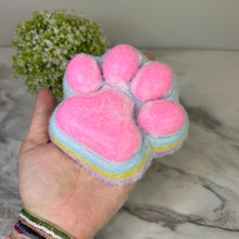 Load image into Gallery viewer, Squishy Toy - Giant Paw Taba - Rainbow Pink Paw
