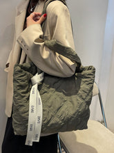 Load image into Gallery viewer, Quilted Nylon Large Tote Bag
