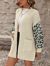 Load image into Gallery viewer, Pocketed Leopard Open Front Cardigan
