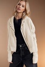 Load image into Gallery viewer, Double Take Waffle-Knit Zip Up Long Sleeve Hooded Jacket
