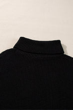 Load image into Gallery viewer, Striped &amp; Checkered Turtleneck Dropped Shoulder Sweater
