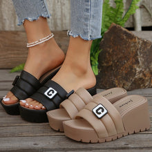 Load image into Gallery viewer, Letter Trim Wedge Sandals
